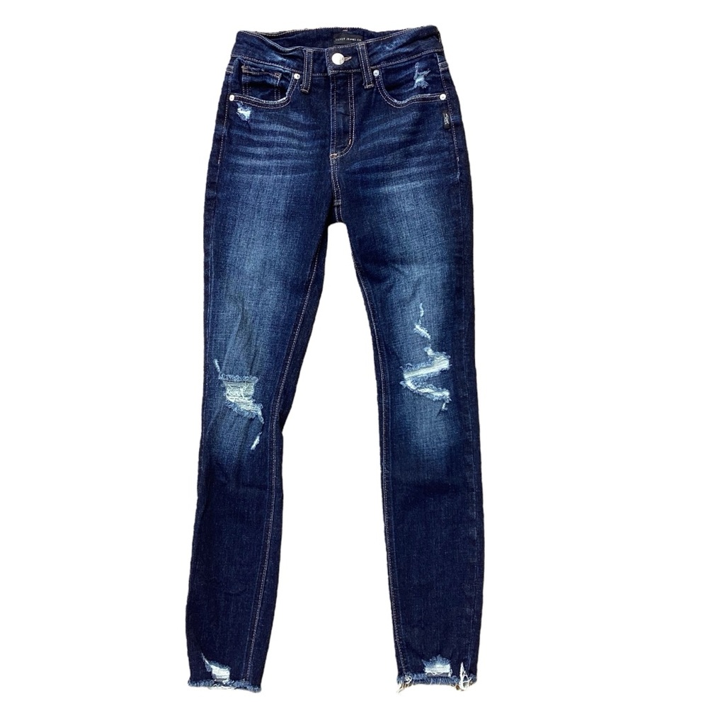 SILVER JEANS Avery Skinny Jeans 24x29 Distressed